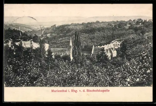 AK Marienthal i. Rhg., Blick auf den Ort von der Bischofskapelle