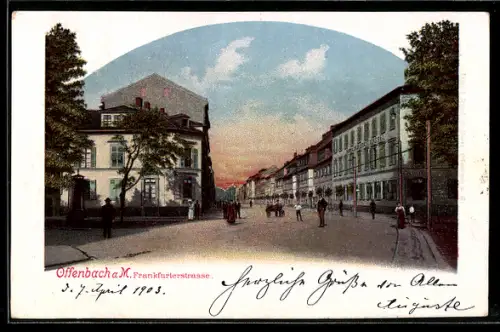 AK Offenbach a. M., Frankfurterstrasse mit Hotel zur Stadt Kassel
