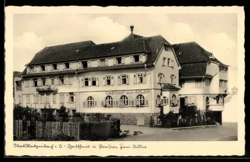 AK Waldkatzenbach /Odenw., Gasthaus-Pension zum Adler J. Köbler, Strassenansicht