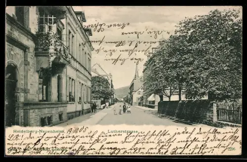 AK Heidelberg-Neuenheim, Lutherstrasse mit Kindern
