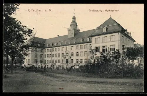 AK Offenbach, Grossherzogliches Gymnasium, Hauptfassade
