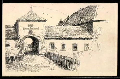 Künstler-AK Neu-Isenburg, Forsthaus Gravenbruch