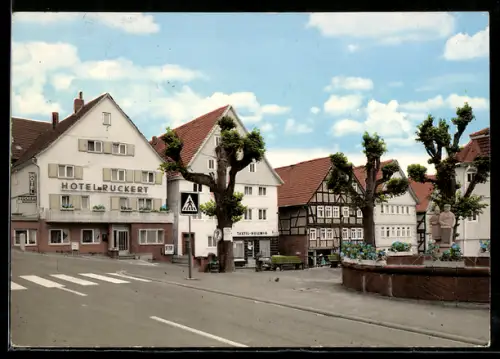 AK Rauschenberg, Partie am Marktplatz mit Hotel Ruckert