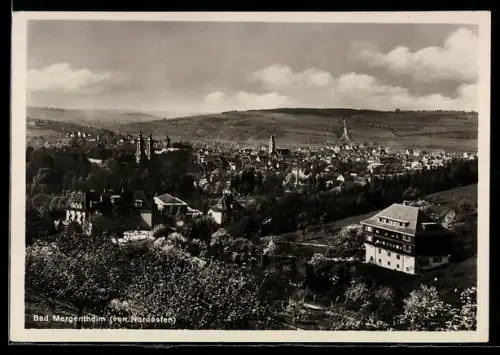 AK Bad Mergentheim, Teilansicht mit Kirche von Nordosten