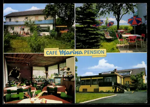 AK Waldbrunn OT Waldkatzenbach, Cafe-Pension Marina, Lindenstrasse 8, Terrasse