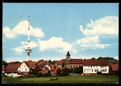 AK Reisenbach, Ortsansicht mit Funkturm