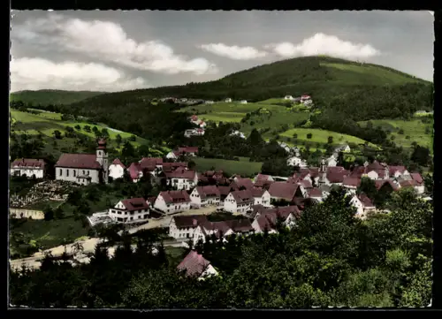 AK Heiligkreuzsteinach /Steinachtal, Teilansicht mit Kirche