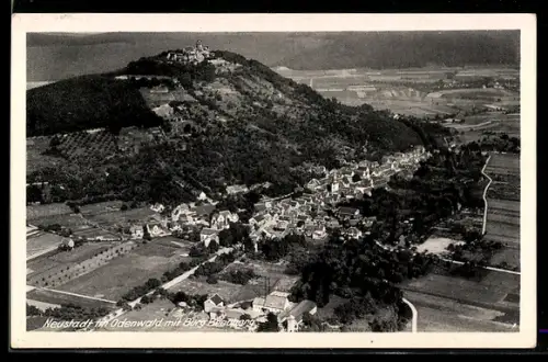 AK Neustadt im Odenwald, Teilansicht mit Burg Breuberg