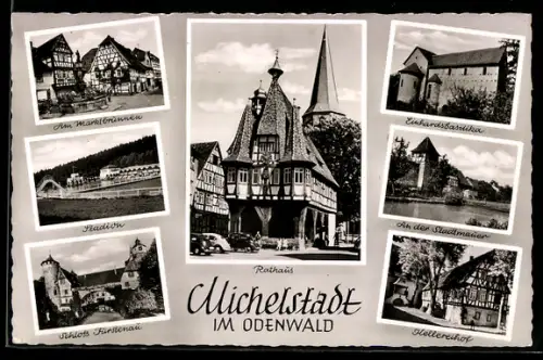 AK Michelstadt im Odenwald, Kellereihof, Schloss Fürstenau, Rathaus
