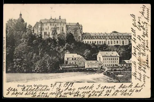 AK Weilburg, Blick auf Schloss