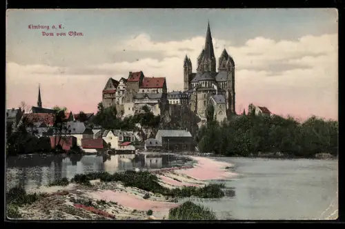 AK Limburg / Lahn, Dom von Osten, Lahnpartie