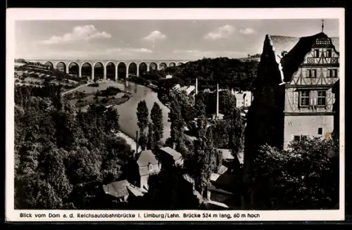AK Limburg /Lahn, Blick vom Dom auf die Reichsautobahnbrücke