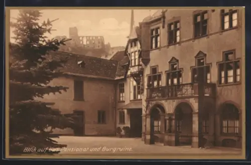 AK Königstein, Ursulinen-Kloster St. Anna, Lyzeum und Haushaltungsschule, Pensionat, Burgruine
