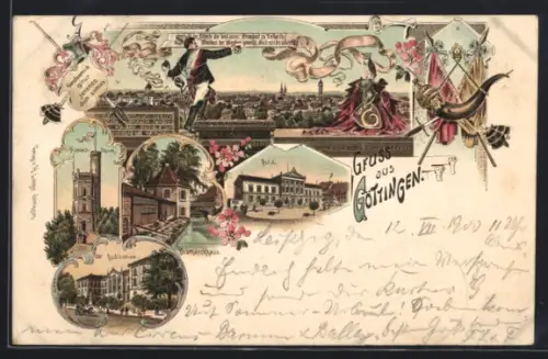 Lithographie Göttingen, Bismarck-Turm, Aula, Auditorium