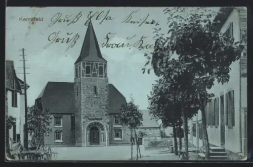 AK Kempfeld, Ortspartie mit Kirche