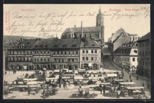 AK Annaberg / Erzgebirge, Marktplatz