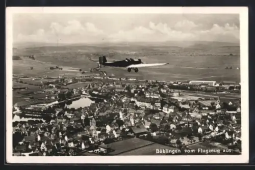 AK Böblingen, Teilansicht, Fliegeraufnahme