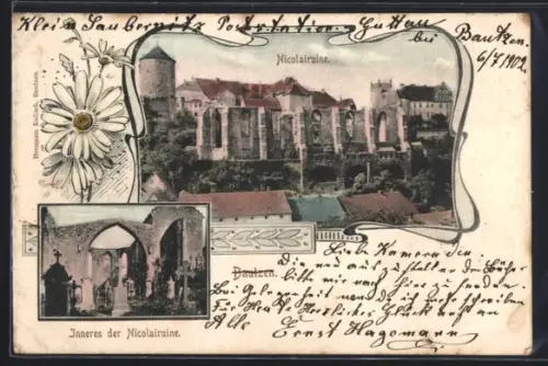 AK Bautzen, Nicolairuine, Innenansicht