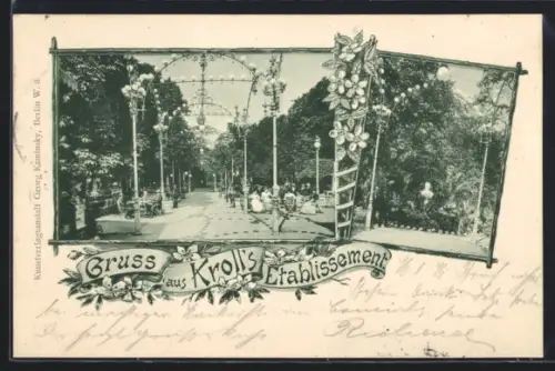 AK Berlin-Tiergarten, Gasthaus Kroll`s Etablissement, Gartenpartie