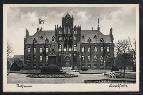 AK Rathenow, Kreishaus mit Denkmal