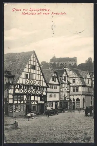 AK Spangenberg, Marktplatz mit neuer Forstschule