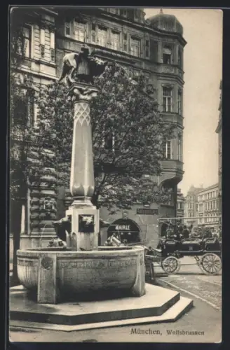 AK München, Wolfsbrunnen, Kutsche