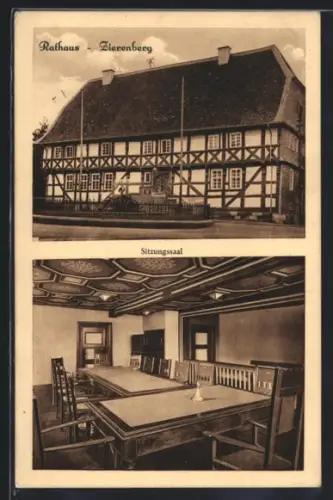 AK Zierenberg, Rathaus, Aussenansicht und Sitzungssaal