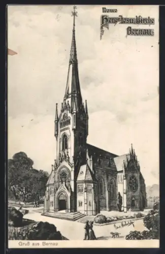 AK Bernau / Mark, Neue Herz-Jesu-Kirche