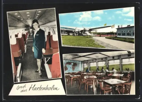 AK Hartenholm, Nordflug-Restaurant am Segeberger Forst, Innenansicht, Inneres Flugzeug