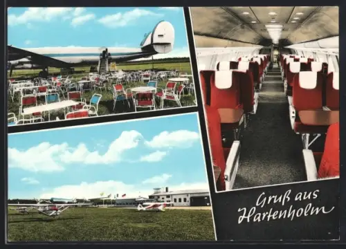 AK Hartenholm, Nordflug-Restaurant am Segeberger Forst, Garten, Inneres Flugzeug