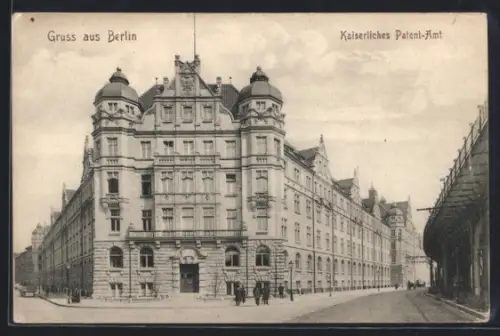 AK Berlin-Kreuzberg, Gitschiner Strasse mit Kaiserlichem Patentamt