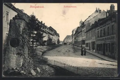 AK Königsbrück, Partie in der Schlossstrasse
