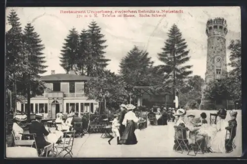 AK Sebnitz, Restaurant Ungerberg mit Terrasse