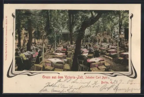 AK Berlin-Tiergarten, Terrasse vom Gasthaus Viktoria-Zelt