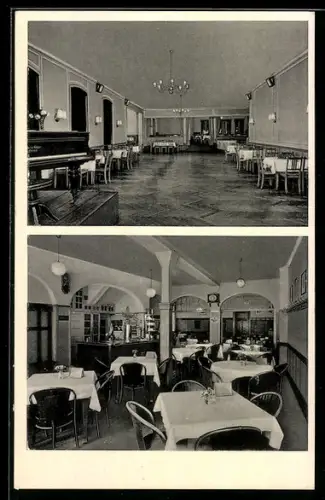AK Edenkoben a. d. Weinstrasse, Hotel-Café Ludwig, Innenansichten