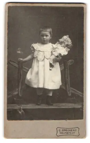 Fotografie C. Steinert, Helmstedt, Schützenwall 31, Porträt eines jungen Kindes mit Puppe