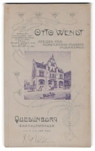 Fotografie Otto Wendt, Quedlinburg, Bahnhofstrasse, Ansicht Quedlinburg, Strassenpartie am Atelier