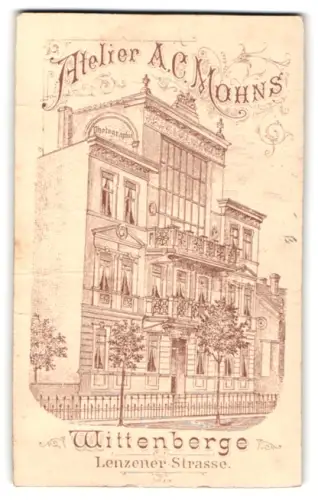Fotografie A. C. Mohns, Wittenberge, Lenzenstrasse 5, Ansicht Wittenberge, Frontansicht des Ateliers
