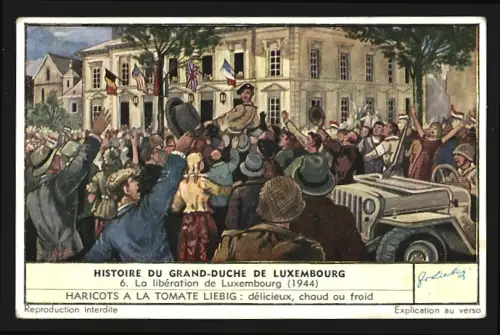 Sammelbild Liebig, Histoire du Grand-Duche de Luxembourg, La libération de Luxembourg 1944