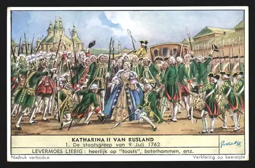Sammelbild Liebig, Katharina II. van Rusland, De staatsgreep van 1762