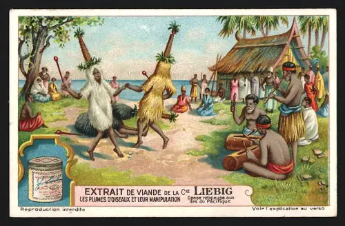 Sammelbild Liebig, Danse religieuse aux Iles du Pacifique