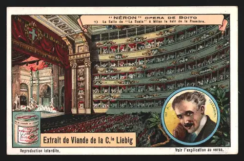 Sammelbild Liebig, Néron, Opera de Boito, La Salle de La Scala à Milan