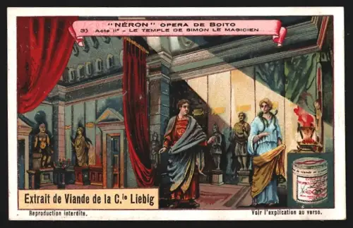 Sammelbild Liebig, Néron, Opera de Boito, Le Temple de Simon le Magicien