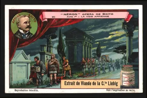 Sammelbild Liebig, Néron, Opera de Boito, La Voie Appienne