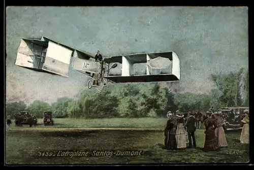 AK Flugzeug L'Aeroplane Santos-Dumont