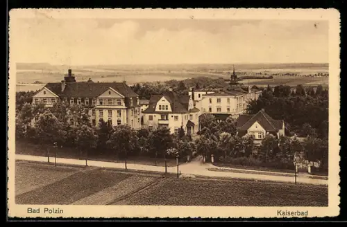 AK Bad Polzin, Ansicht vom Kaiserbad aus der Vogelschau