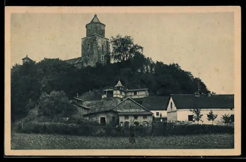 AK Tost /Gleiwitz, Blick auf die Burgruine