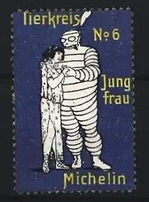 Reklamemarke Tierkreis No. 6, Jungfrau, Michelinmännchen