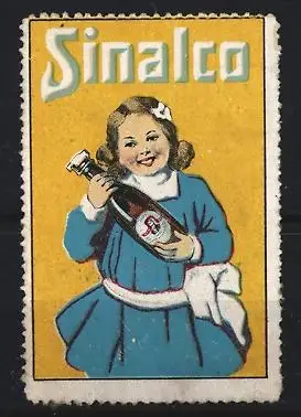 Reklamemarke Sinalco, Mädchen mit Flasche