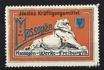 Reklamemarke Freiburg, Massogén, Ideales Kräftigungsmittel, Löwe